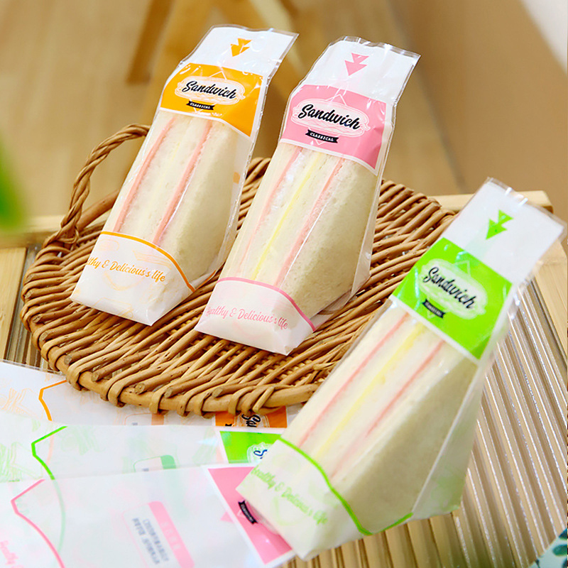 Spring Roll Wrapper - 100 個のサンドイッチラッパー特別な使い捨て簡単に引き裂ける透明な三角形ケーキベーキングパン包装袋