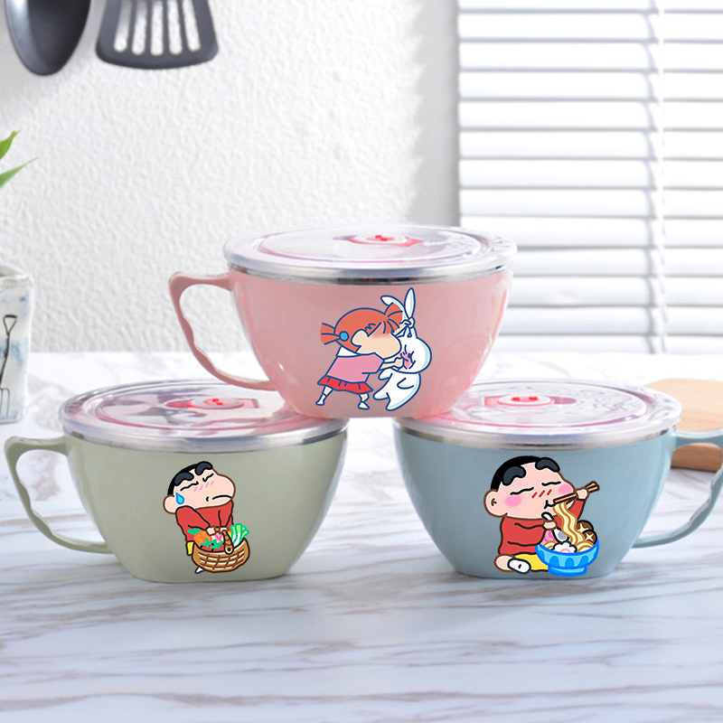 Dim Sum Basket - クレヨンしんちゃんヌードルボウル大容量ステンレスボウル二層熱保護インスタント食品保存容器新品