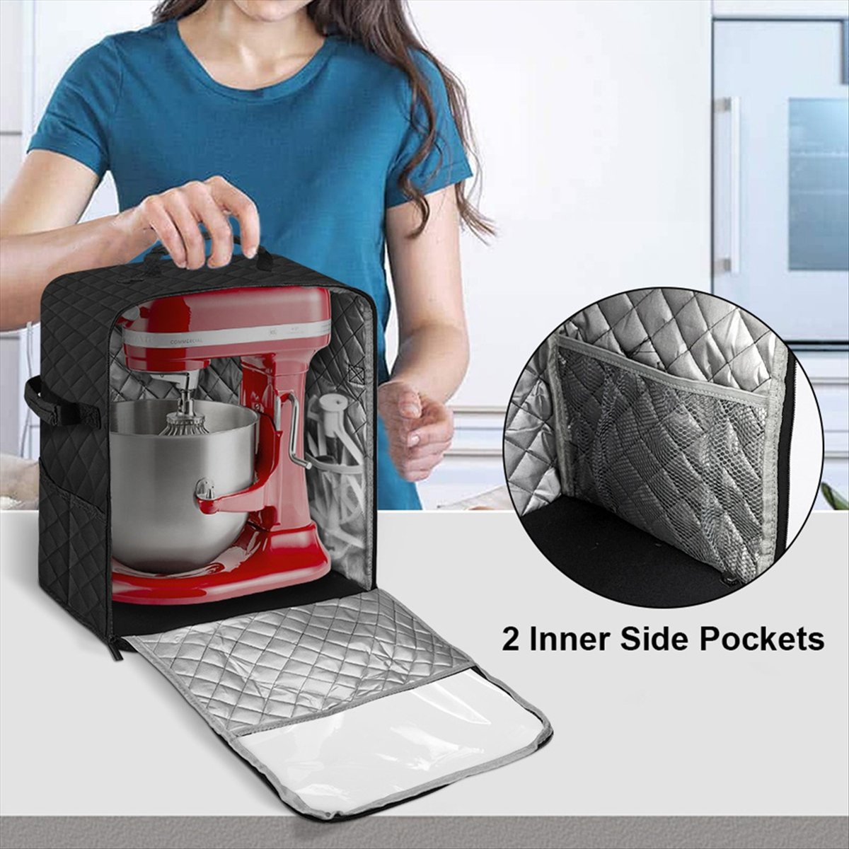 Kitchenaid Mixer Hand Mixer - 【人気商品】ミキサー用スタンドミキサーカバー - キッチンエイドアクセサリーおよびアタッチメント用の5/4.5クォート用収納バッグ Sサイズ