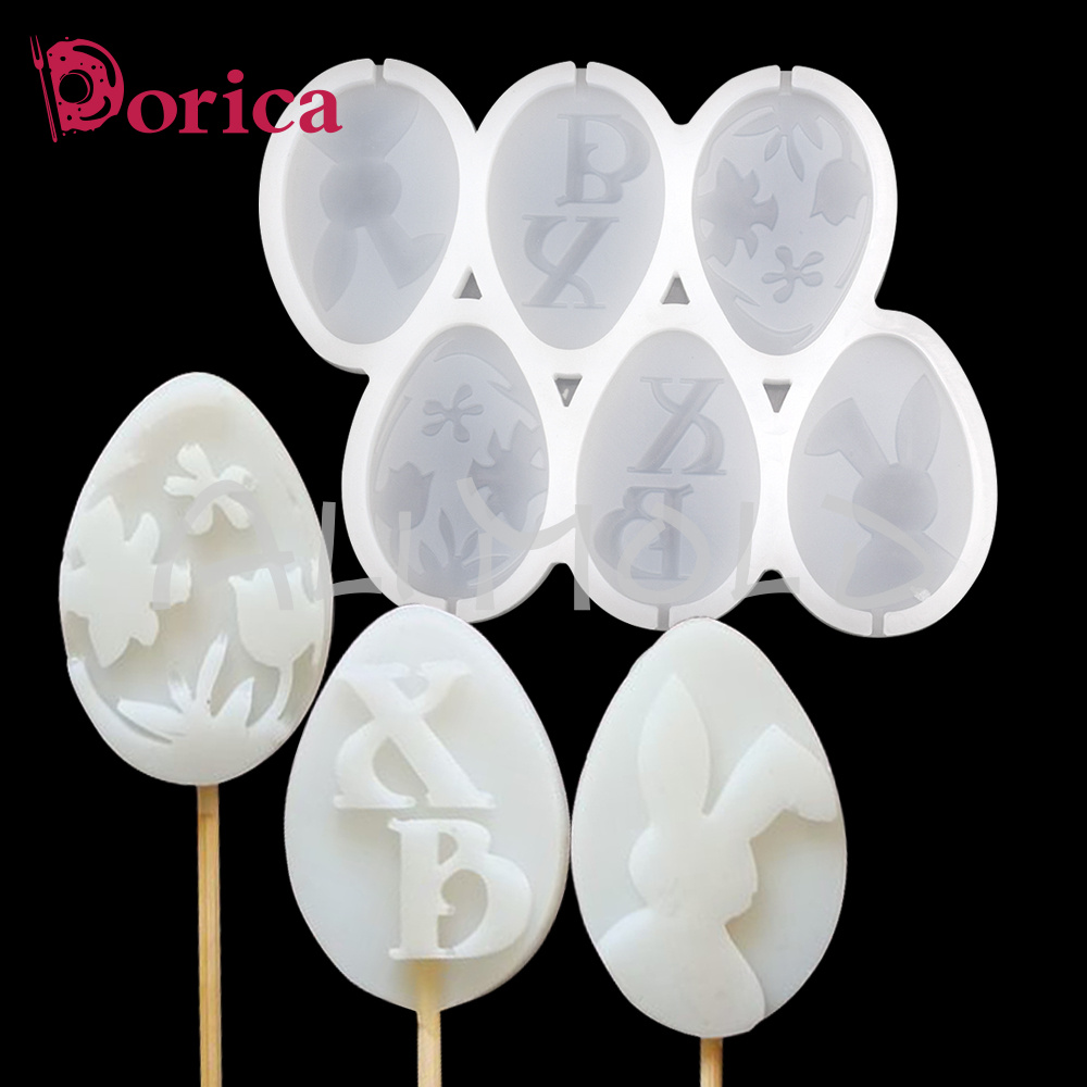 Bunny Cake Mold - Dorica バニー柄イースターエッグシリコーンエポキシモールドチョコレートロリポップベーキングモールドケーキデコレーションツールキッチンアクセサリー