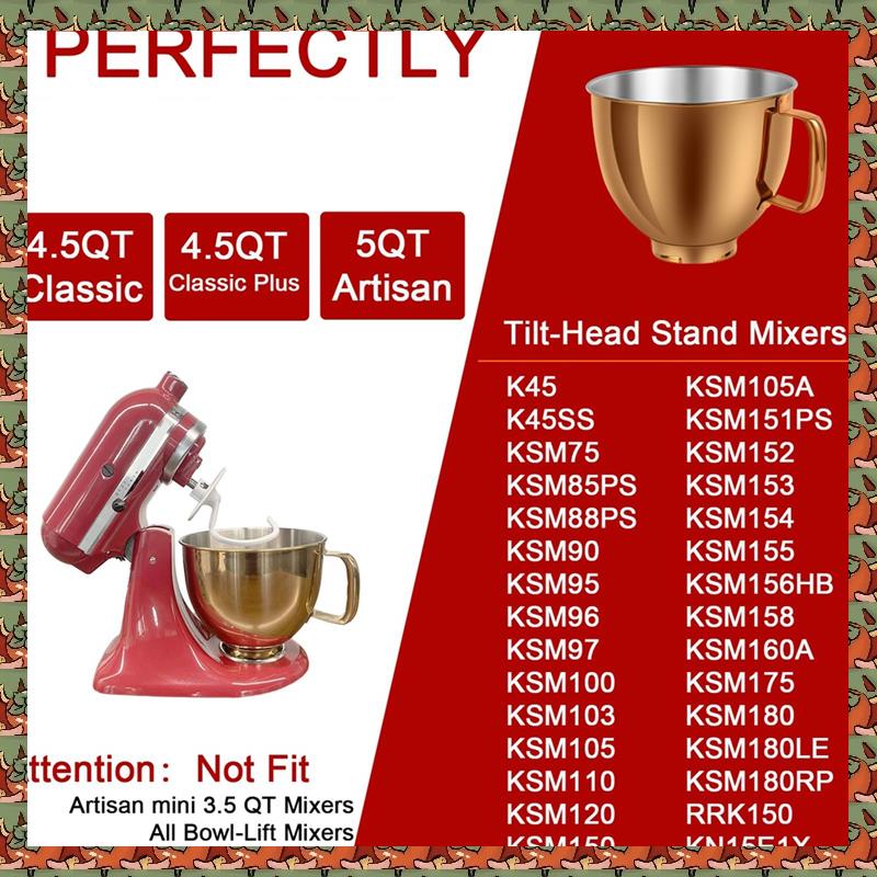 Kitchenaid Mixer Artisan 5Qt - ABLQ 5 QT ステンレス鋼ミキサーボウルキッチンエイド職人 & クラシック