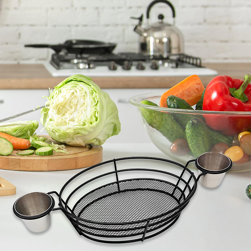 Dim Sum Basket - 新しいボート型のフライドポテトバスケット、フライドチキン、スナック、点心バスケット、ホットドッグ、ハンバーガー用サービングトレイ、ディップソースボウル付き