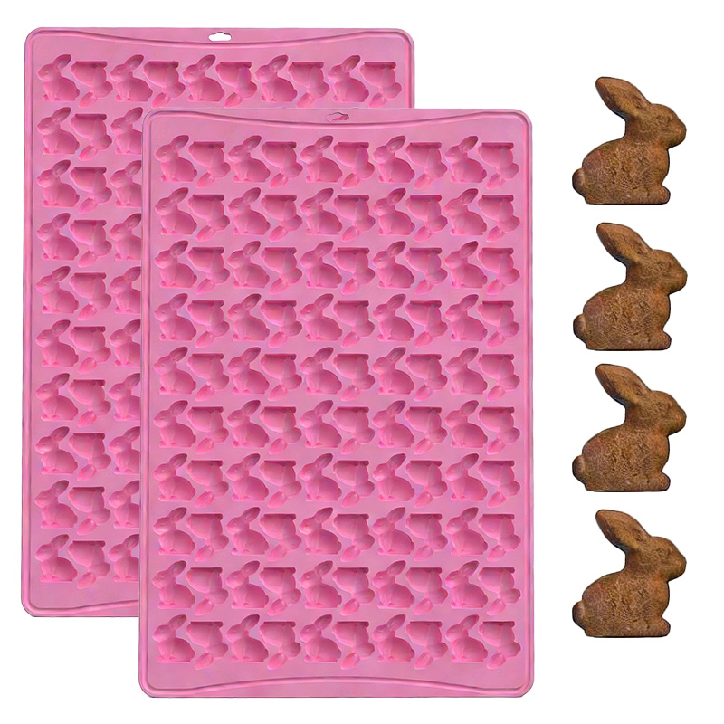 Bunny Cake Mold - 1個 100グリッド 3Dウサギ型クッキー型 イースターバニーシリコン型 チョコレートビスケット焼き型 イースターパーティーケーキデコレーション用