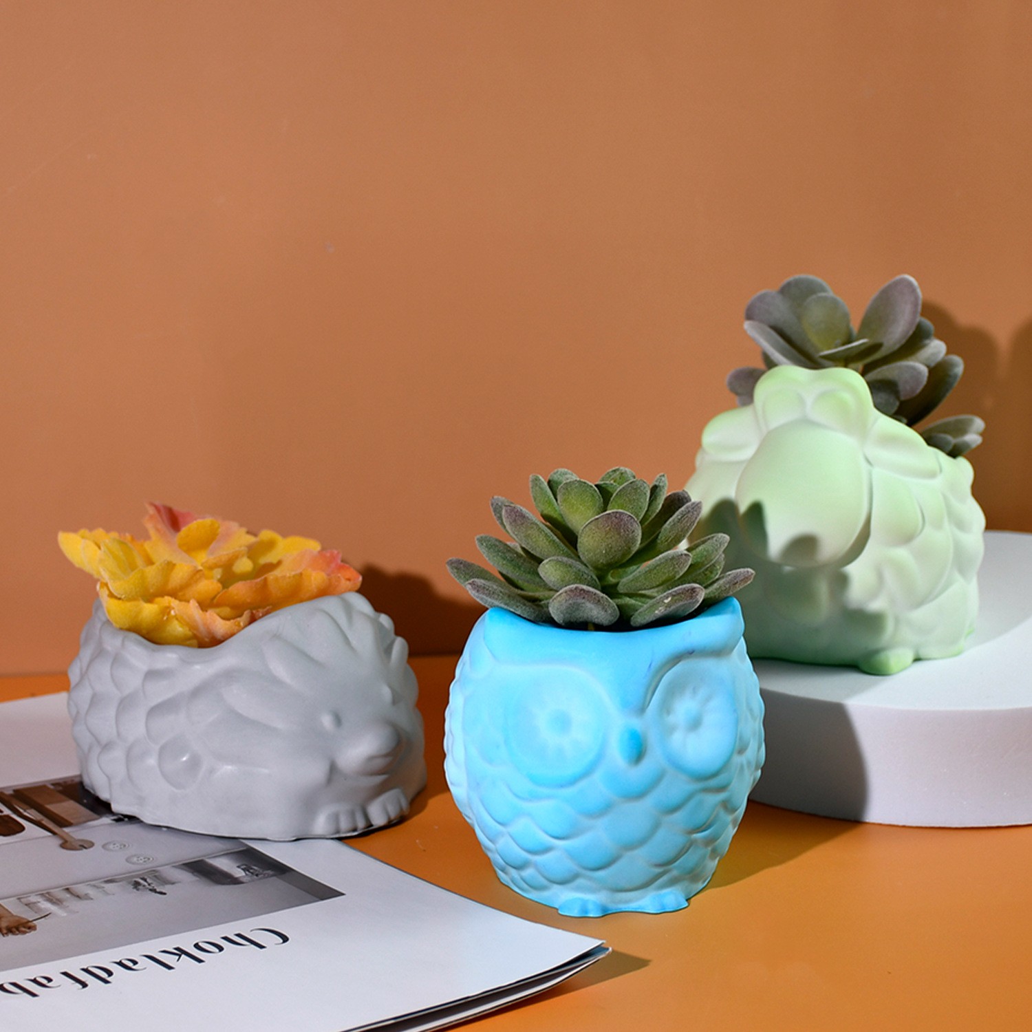 3D 動物植木鉢シリコーン型 DIY カタツムリフクロウ巻貝 - Potsticker Mold のレビューと価格
