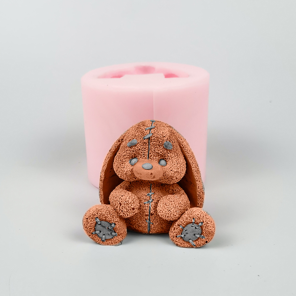シリコーン型 3D かわいい漫画ぬいぐるみウサギの石鹸シリコ - Bunny Cake Mold のレビューと価格