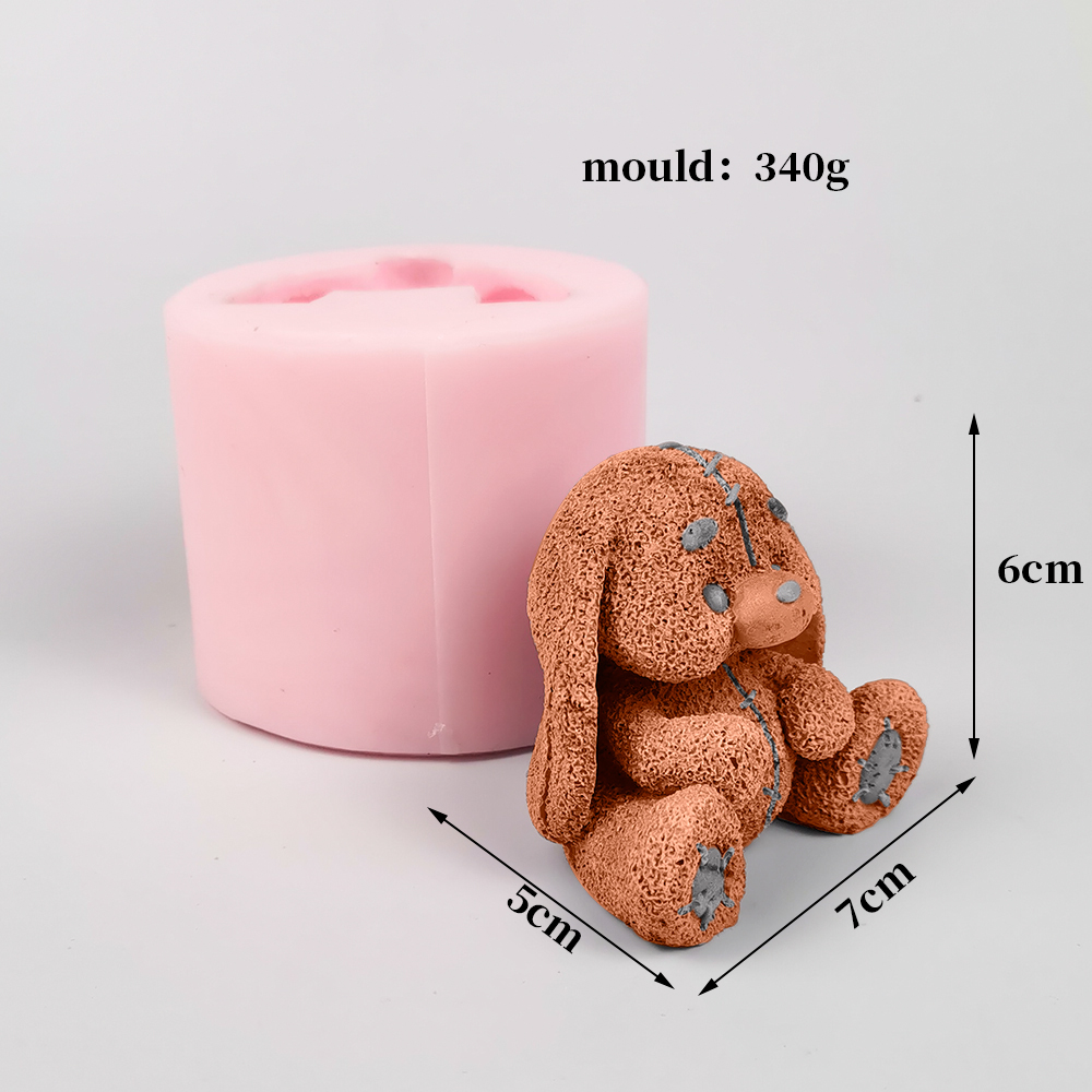 シリコーン型 3D かわいい漫画ぬいぐるみウサギの石鹸シリコ - Bunny Cake Mold のレビューと価格