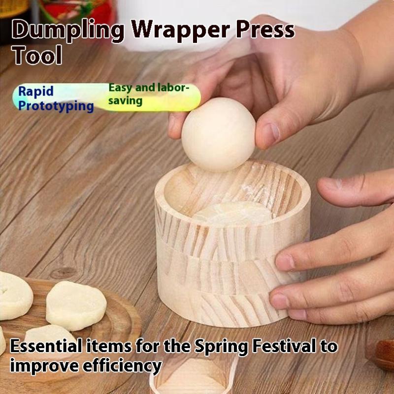 1セット木製餃子メーカー - 手動生地プレスツール |    - Dumpling Press Set のレビューと価格