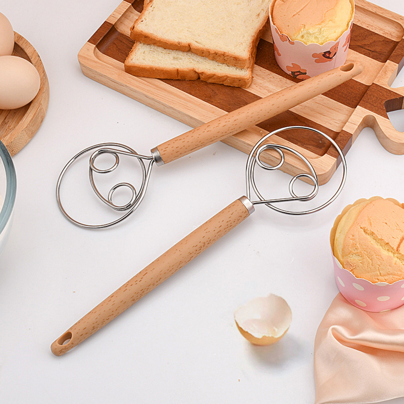 10インチのステンレス製生地泡立て器、木製ハンドル付き、ベー - Danish Pancake Pan のレビューと価格