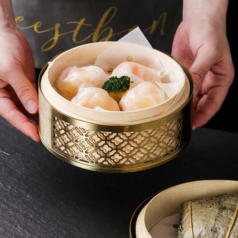 中国竹製蒸し器蓋付き餃子蒸し器、ベース付き野菜スナック用、バ - Bao Steamer Bamboo のレビューと価格