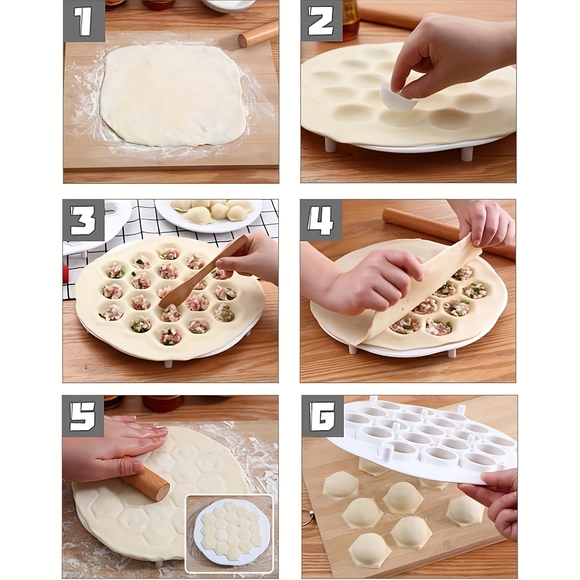 中国の餃子金型,キッチン,生地プレス,ラビオリ,ベーキングツ - Dumpling Press Set のレビューと価格