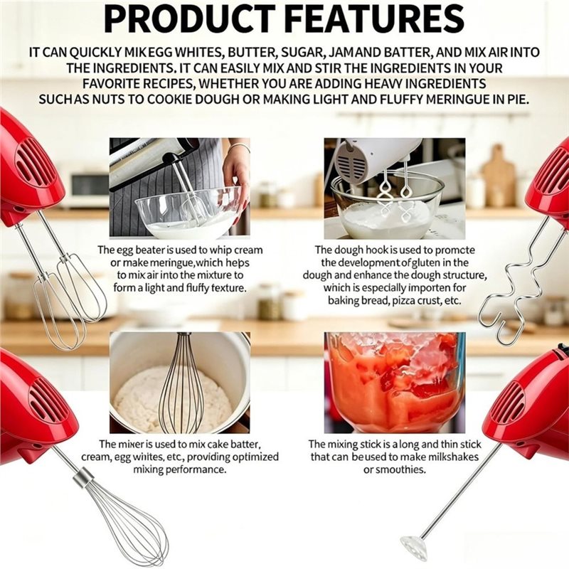 A92G HOT-ドウフック・ウィスク・ブレンディングロッド - Kitchenaid Mixer Hand Mixer のレビューと価格