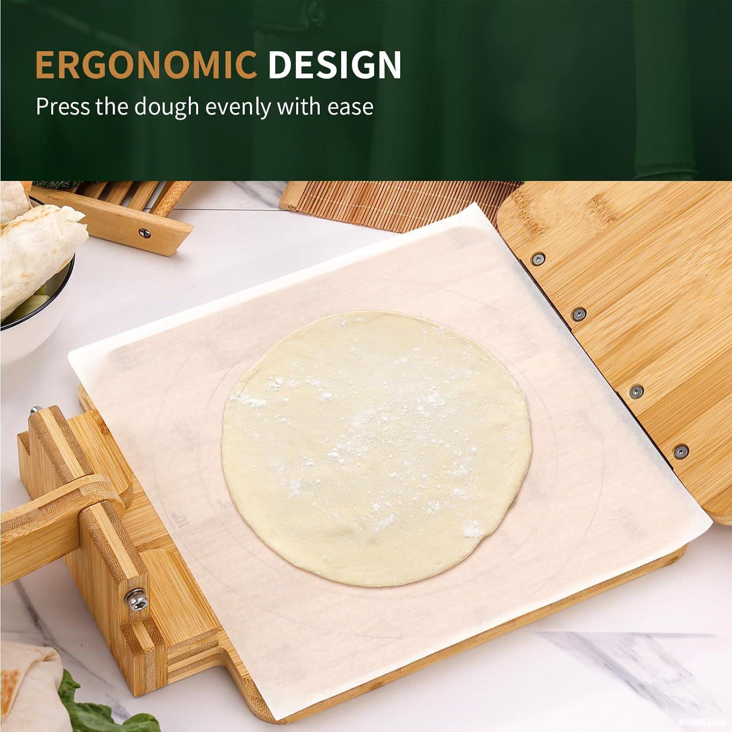 竹と木製のトルティーヤメーカー、餃子の皮を作るためのプレス機 - Dumpling Press Set のレビューと価格