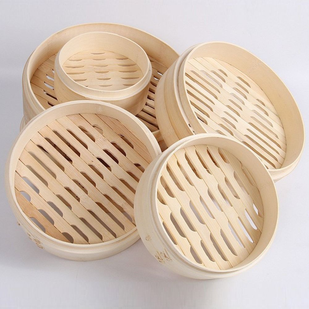中華蒸し器 竹蒸し器 点心料理用 蒸しパン 餃子蒸し器 野菜 - Bao Steamer Bamboo のレビューと価格