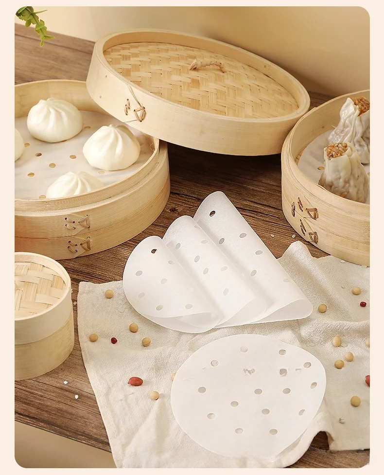 100 個食品グレード使い捨て蒸し器紙ノンスティック蒸し紙蒸 - Bao Steamer Bamboo のレビューと価格