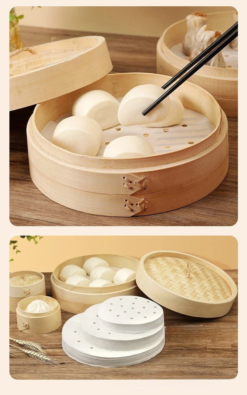 100 個食品グレード使い捨て蒸し器紙ノンスティック蒸し紙蒸 - Bao Steamer Bamboo のレビューと価格